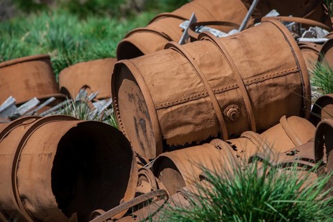 Old whale oil barrels