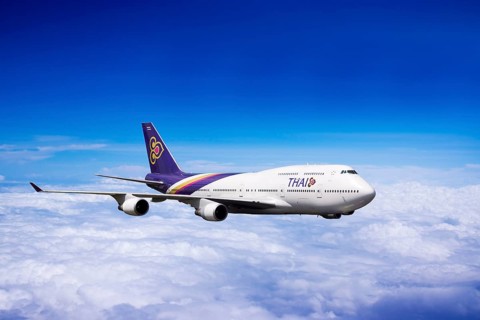 Boeing 747 from Thai Airways in flight