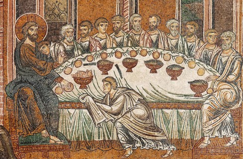 Jesus and his disciples during the Last Supper