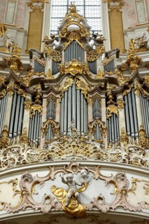 Organ with stucco decoration by Johann Georg Ublher and Franz Xaver Schmuzer