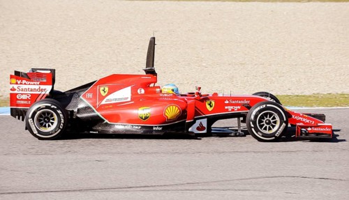 Fernando Alonso in the Ferrari F14 T