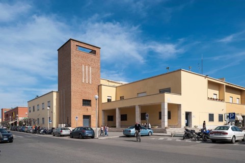 Historical party headquarters of the Italian Fascists with a tower