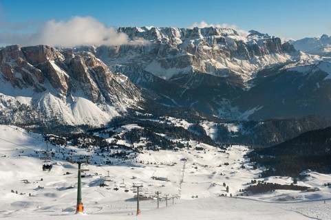 Ski resort on Seceda mountain