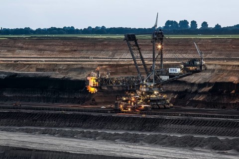 Open-cast lignite mining
