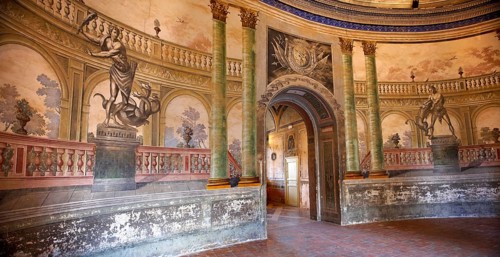 Hallway entrance of the baroque Villa Palagonia