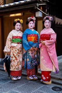 Traditionally dressed Geishas