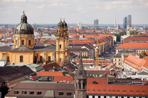 Theatine Church and the roofs of Munich