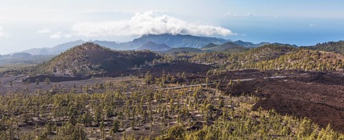 Panoramic view on volcanic landscape