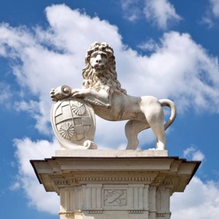 Lion sculpture near Schloss Nordkirchen Palace