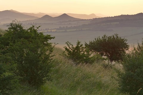 Former volcanic cone landscape of the Bohemian Middle Mountains