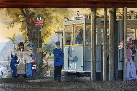 Mural at a tram stop