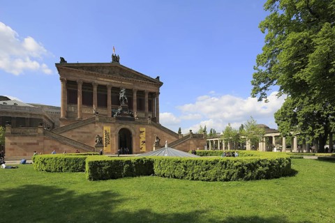 Entrance facade with grand staircase