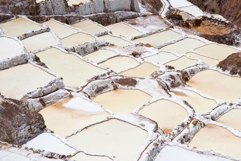 Salt pans on a mountainside