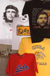 Che Guevara T-shirts in a shop