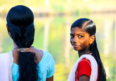 Smiling girl with a bindi