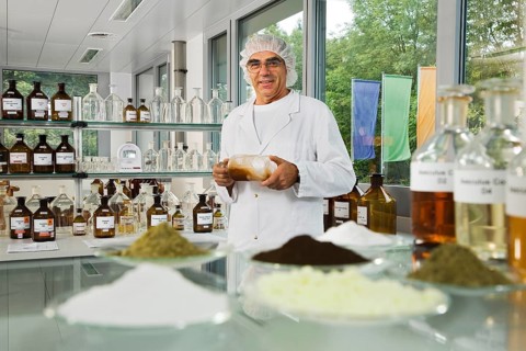 In the laboratory for homeopathic dilutions or potentiation of an anthroposophic pharmaceutical company