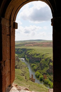 Historic bridge pillars on the Arpa River or Arpa Cayi