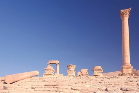 Ruins of the ancient city of Palmyra in the morning light