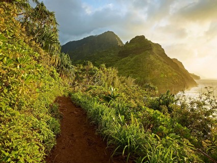 Hiking trail at Napali Coast