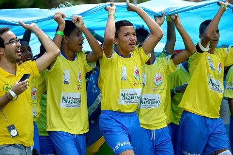 Team from Brazil entering the stadium