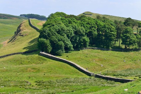 Hadrian's Wall meandering through the landscape