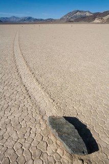 Track created by one of the mysterious moving rocks at the 'Racetrack'