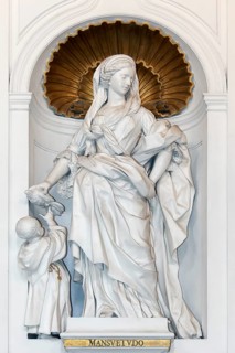 Baroque female statue 'Virtue of Meekness' by Giacomo Serpotta