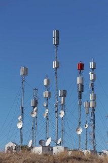 Transmitter masts for mobile telephone communication on Monte Smith