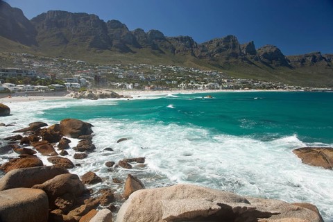 Twelve Apostles Mountain Range and the beach of Camps Bay