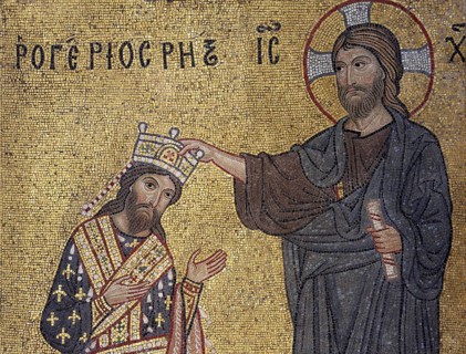 Roger II being crowned by Christ
