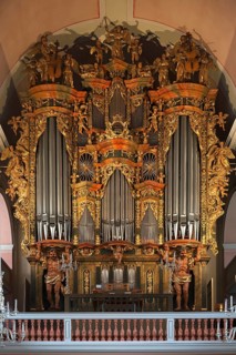 Baroque organ case in the St. Kilian's Church