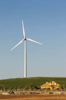 Andalusian country estate in front of a windmill
