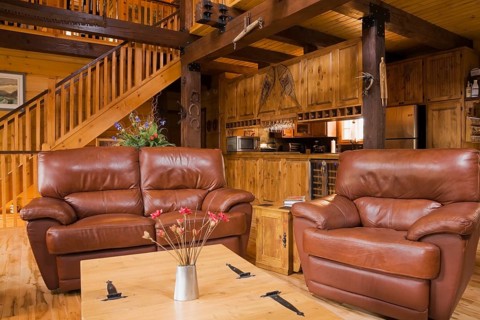Living room inside a Canadiana cottage