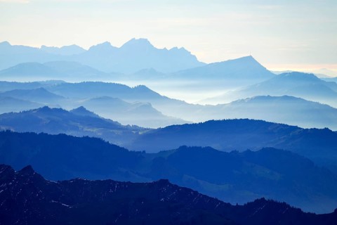 View from Mt Saentis of the Central Alps