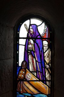 Colourful stained glass window
