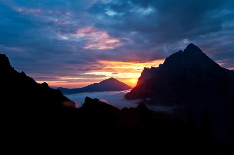 Sunrise in the mountains