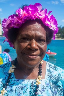 Elderly women in colourful dress