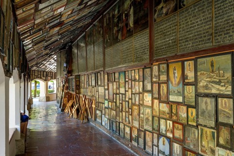 Votive offerings in the cloister around the Shrine of Our Lady of Altotting