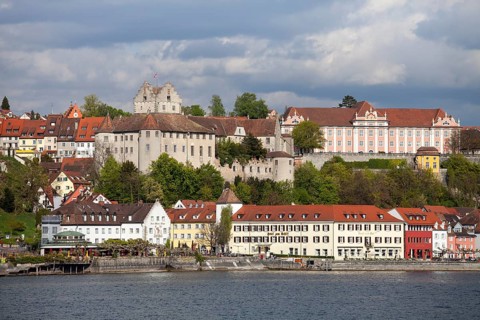 View of the town with Burg Meersburg