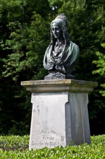 Bust of Annette von Droste-Hulshoff in the gardens of Burg Hulshoff Castle