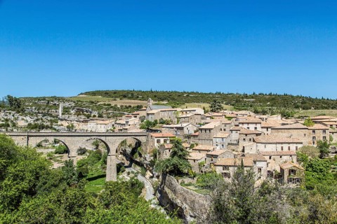 View of the historical village of Minerve