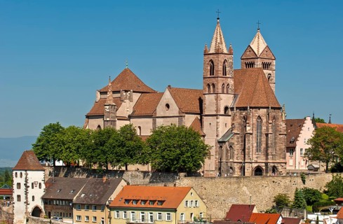 View from Eckartsberg over the historic town centre with St. Stephan's Cathedral