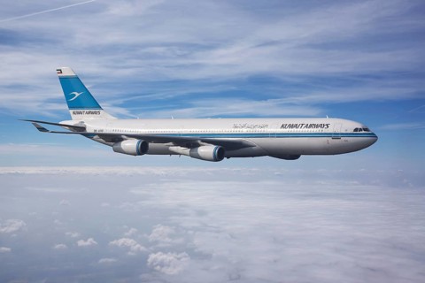 Kuwait Airways Airbus A340-313 in flight
