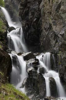Mountain river with waterfall in Malfontal