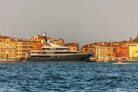 Luxury yacht in the Bacino di San Marco