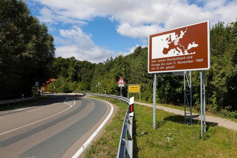 Commemorative sign on the inner German border between Stapelburg and Eckertal