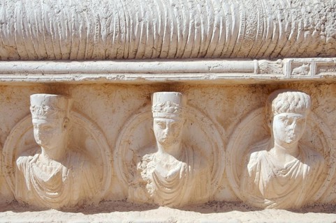 Bas-relief on a sarcophagus