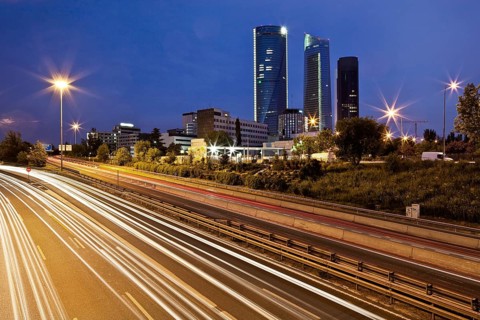 Three office towers of the Cuatro Torres Business Area