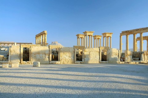 Ruins of the ancient city of Palmyra in the morning light