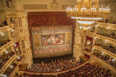 Interior view of the Semperoper opera house